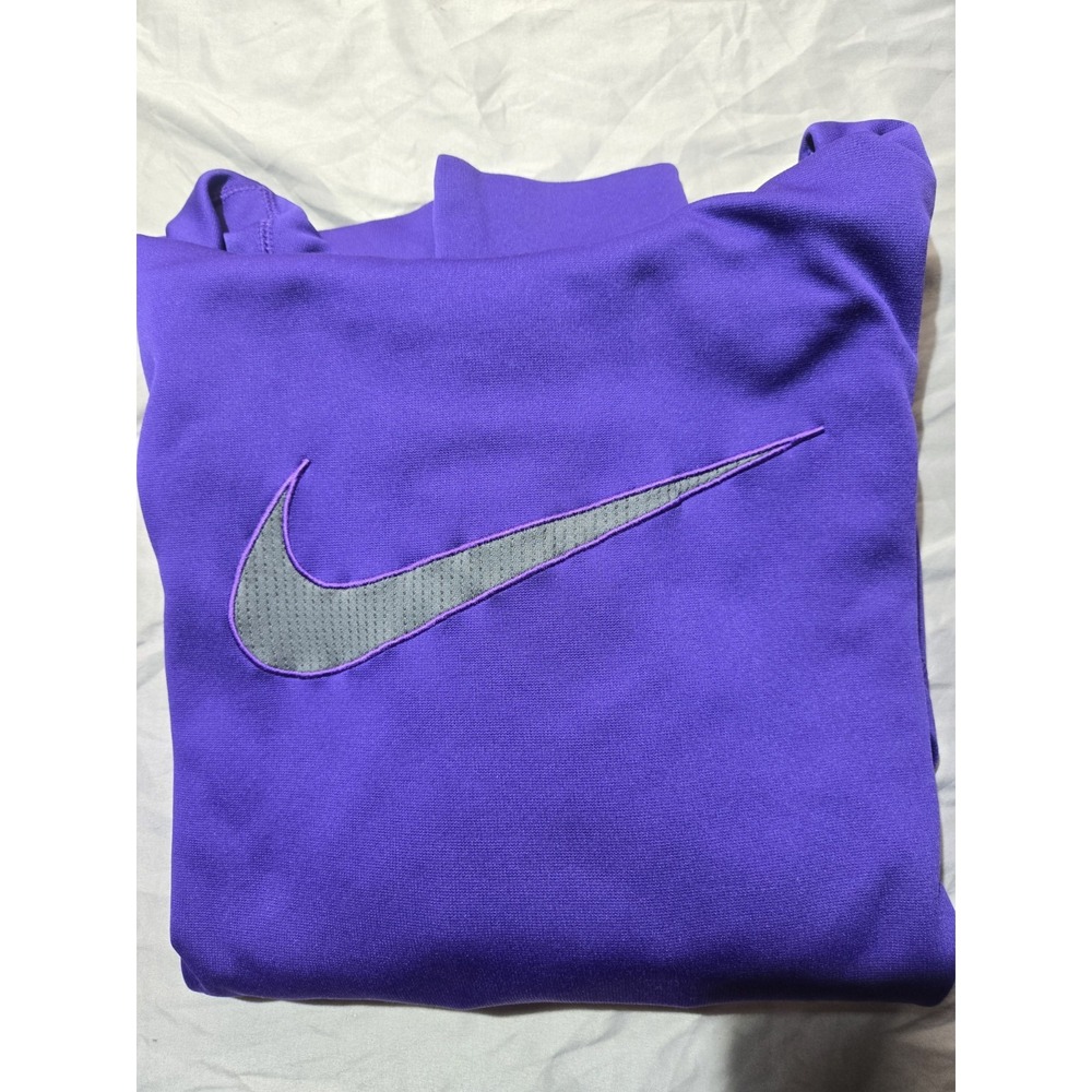 Nike Therma-FIT Purple and Gray Large Swoosh Pullover Hoodie Size Large Athletic - Picture 11 of 13